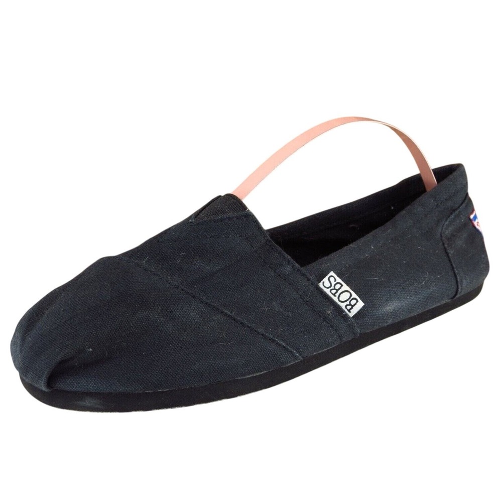 Bobs Women Sz 6 M Black Flat Fabric Shoes